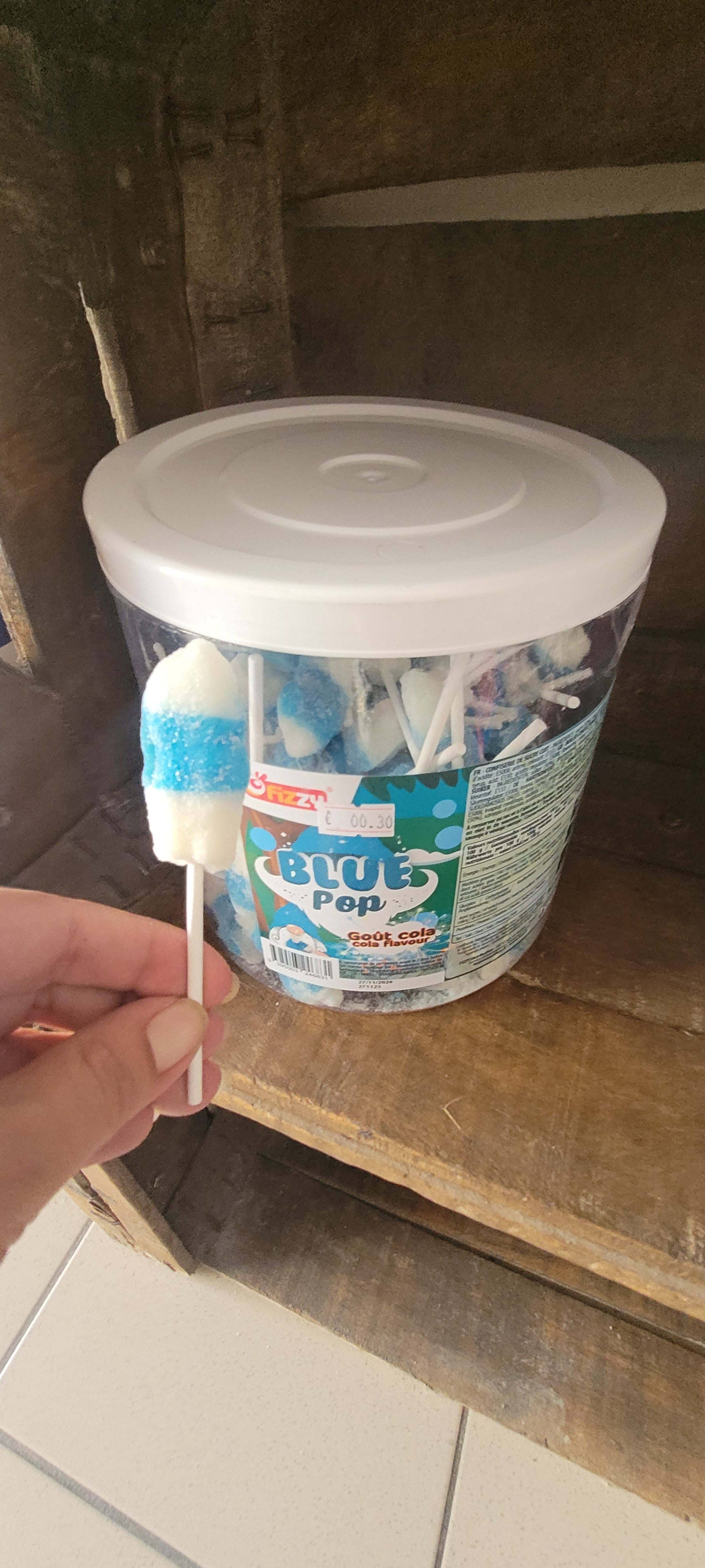 Sucette acidulé Schtroumpf parfum Cola