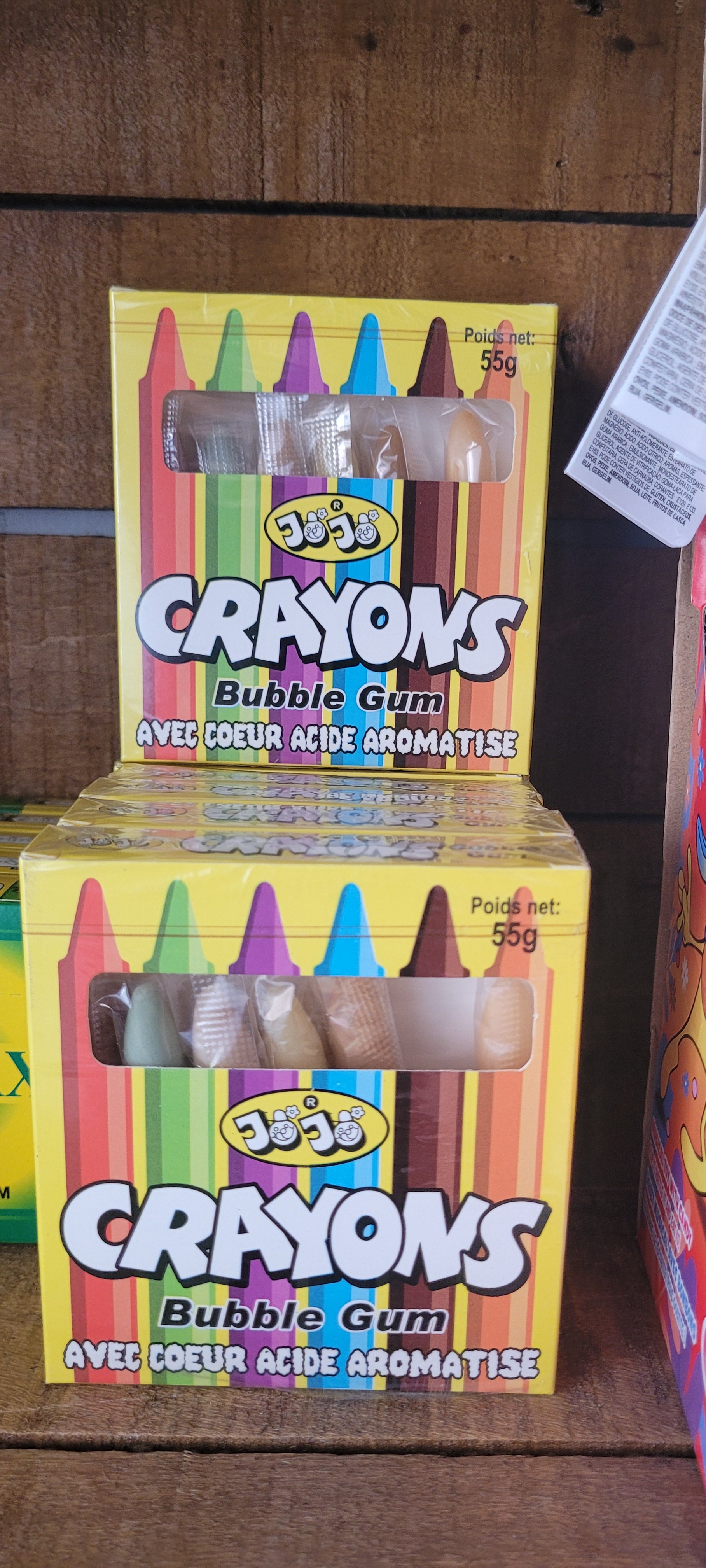 Crayon chewing gum acidulé